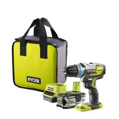 Trapano a percussione Ryobi R18PDBL-252S 18V con accessori