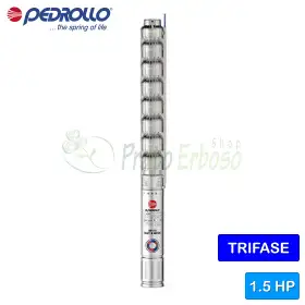 Pompë elektrike zhytëse trefazore 4HR 14/6 - PS - 1,5 HP Pedrollo - 1