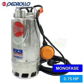 RXm 3/20 (10 m) – einphasige Elektropumpe VORTEX mit 0,75 PS für