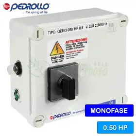 QEM/3-050 - Panel eléctrico para bomba eléctrica monofásica de 0,50 HP