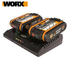 WA3610 Kit ricarica Worx 2 batterie 20V e caricabatterie rapido