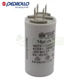 14 F - 14 micro farad 450 VL capacitor Pedrollo - 1