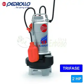 VX 20/35 - Pompe électrique VORTEX triphasée Pedrollo 2 CV pour eaux usées - 1
