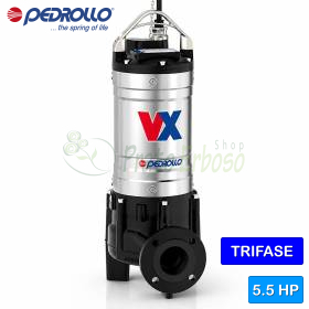 VX 55/80 - 5.5 HP three-phase VORTEX electric pump for waste water Pedrollo - 1