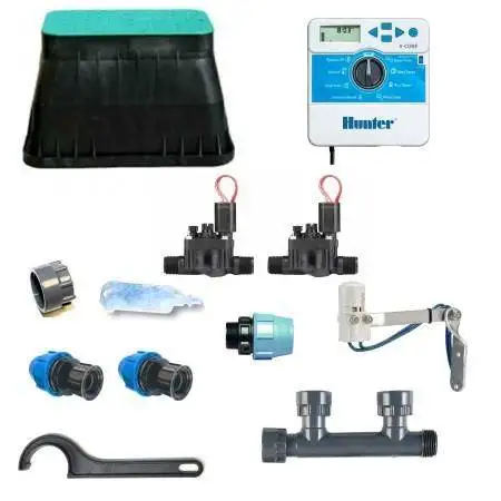 Kit ujitjeje Hunter 2-Zone 24V me X CORE 4 dhe sensor shiu