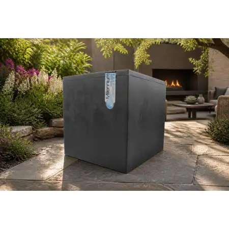 Millennium R Cube - Vază cubică de 39 cm, antracit - Deroma