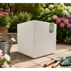 Millennium R Cube - Jarrón cúbico de 39 cm color perla - Deroma