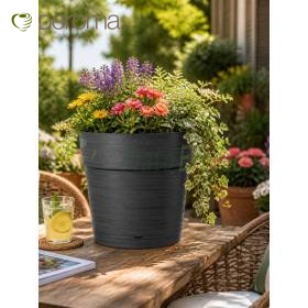 Économisez sur le pot - Vase rond anthracite de 48 cm OFFRE