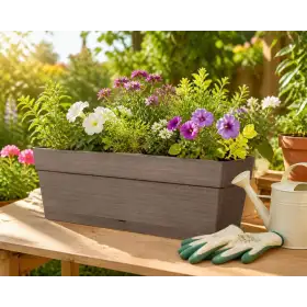Jarrón tipo caja de 49 cm con ventana - Deroma