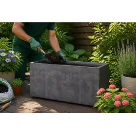 Millennium R Trough - 99cm Anthracite Cistern Planter
