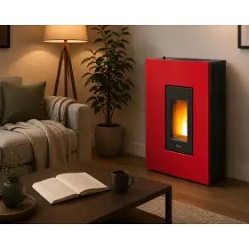Estufa de pellets Madison 5 roja 5 kW