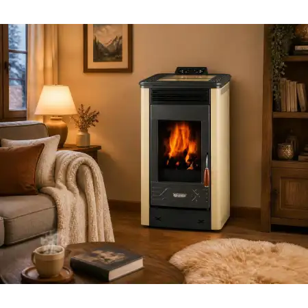 Estufa de pellets Dafne 65 beige 5,5 kW