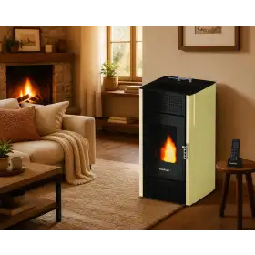 Poêle à pellets Miriam 7 kW ivoire - Compact et programmable