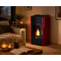 Estufa de pellets Leonora roja 7 kW