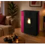 Nella - Poêle à granulés canalisable rouge 9,4 kW