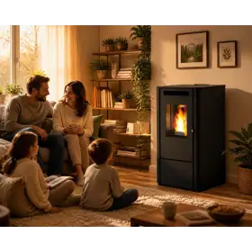 Vania - sobă pe peleți 9,5 kW neagră