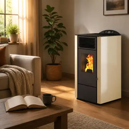 Lory 9.5 kW ivory pellet stove by Punto Fuoco