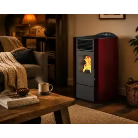 Lory estufa de pellets roja 9,5 kW