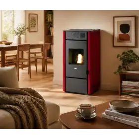 Estufa de pellets Martina roja 11,5 kW Estufa de pellets Martina roja 11,5 kW
