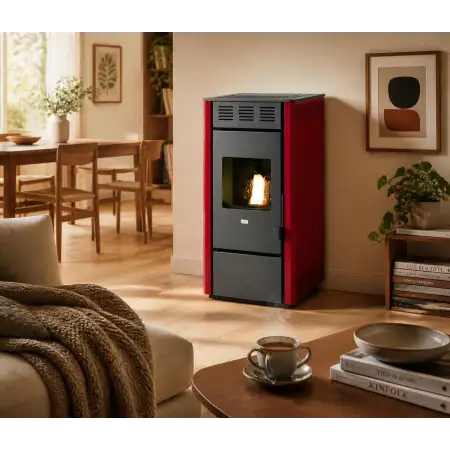Poêle à granulés Martina rouge 11,5 kW