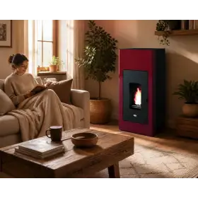 Ilaria Hydro 17.5 kW red hydro pellet stove