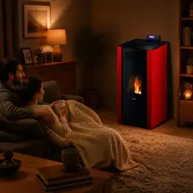 Mira 22 stufa a pellet hydro 22 kW rossa