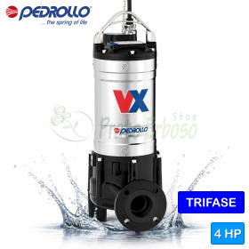 VX 40/80 - 4 HP three-phase VORTEX electric pump for waste water Pedrollo - 1