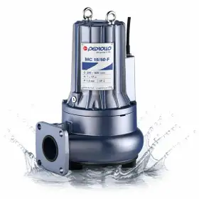 MC 15/50-F - Pompe électrique triphasée à double canal de 1,5 CV pour eaux usées -