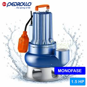 VXCm 15/50 - Bomba eléctrica VORTEX monofásica de 1,5 HP para aguas residuales Pedrollo - 1