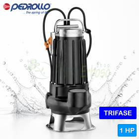 Bomba de aguas residuales VORTEX trifásica VXC 10/45 de 1 HP Pedrollo - 1