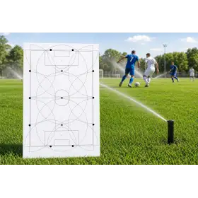 Progetto di irrigazione per calcio in erba naturale a 13 irrigatori
