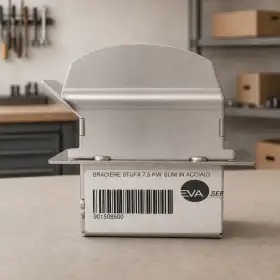 Brasero para estufa de pellets de 7,5 kW, fabricado en acero, diseño compacto y funcional para calentar eficientemente.