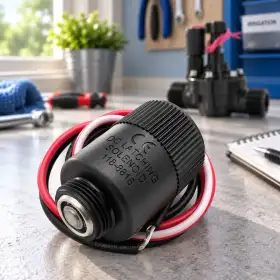 Solenoide biestable 118-8816 con cables rojo y blanco para sistema de riego