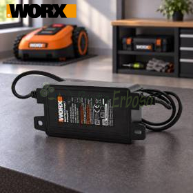 Sursă de alimentare WORX WA3762 de 20V, neagră, cu cabluri, pe blat de lucru