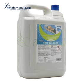 Tanica da 5 L di flocculante liquido Blusan per chiarificare l’acqua della piscina