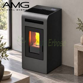 Cayenne - Stufa canalizzata a pellet da 12.3 Kw grigio
