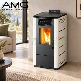 Basic Steel - Stufa a pellet da 8.7 Kw bianco