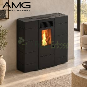 Sobë e hollë - 6,5 kW me pelet, gri