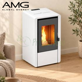 Smart - Stufa a pellet da 7.0 Kw bianco