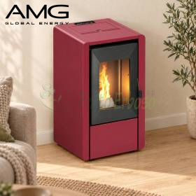 Smart - Stufa a pellet da 7.0 Kw bordeaux