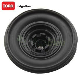 Black circular TPV membrane with central locking hole on white background