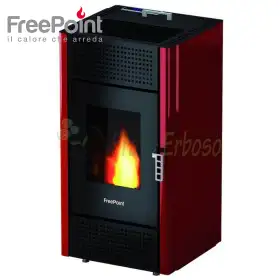 Leonora - Stufa a pellet da 7 Kw rosso Free Point - 1