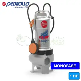 VXm 10/50-MF - 1 HP single-phase VORTEX sewage pump
