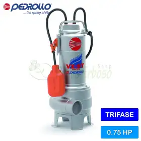 VX 8/35-ST - Elettropompa per acque luride VORTEX trifase da 0.75 HP