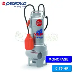 VXm 8/50-ST – einphasige Elektropumpe VORTEX mit 0,75 PS für Abwasser