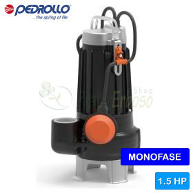 VXCm 15/35 - Single-phase VORTEX electric pump for waste water, 1.5 HP Pedrollo - 1
