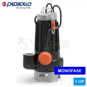 Pompë elektrike për ujëra të zeza VXCm 10/45 - 1 HP me një fazë VORTEX Pedrollo - 1