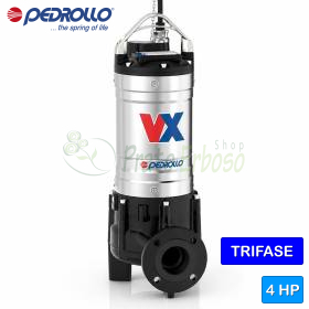 VX 40/50 - 4 HP three-phase VORTEX electric pump for waste water Pedrollo - 1