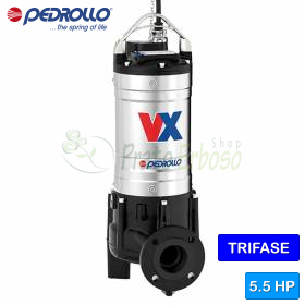 VX 55/50 - Bomba eléctrica VORTEX trifásica de 5,5 HP para aguas residuales