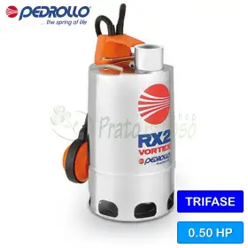 RX 2/20 (5m) - pompë elektrike trefazore VORTEX 0,50 HP për ujë të